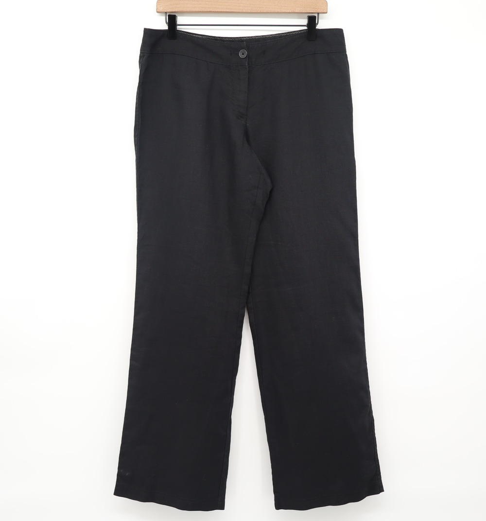 Tommy Bahama Wide Leg Pants Sz 10 Linen Trouser Pants Back Pockets Coastal